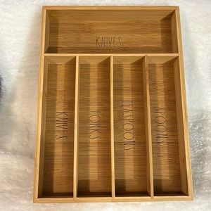 Rae Dunn Bamboo Cutlery Tray